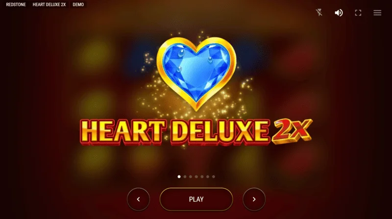 Heart Deluxe 2x - menu utama dan layar awal slot